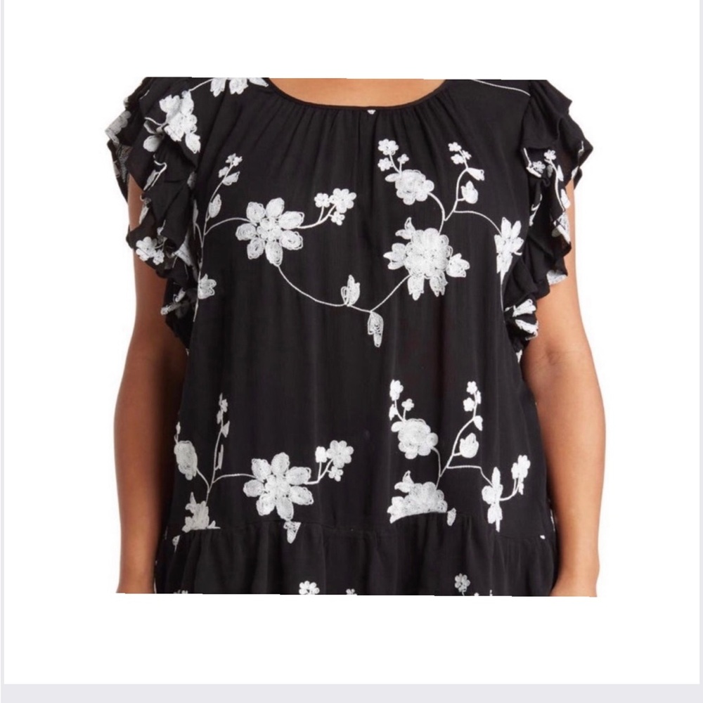 Liv Los Angeles Anthropologie embroidered blouse size 1X New!